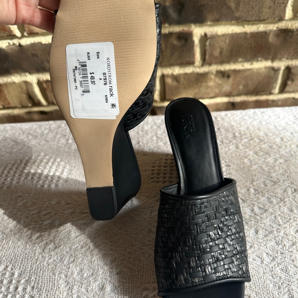 Nordstrom Black Woven Mules - Picture 2 of 3